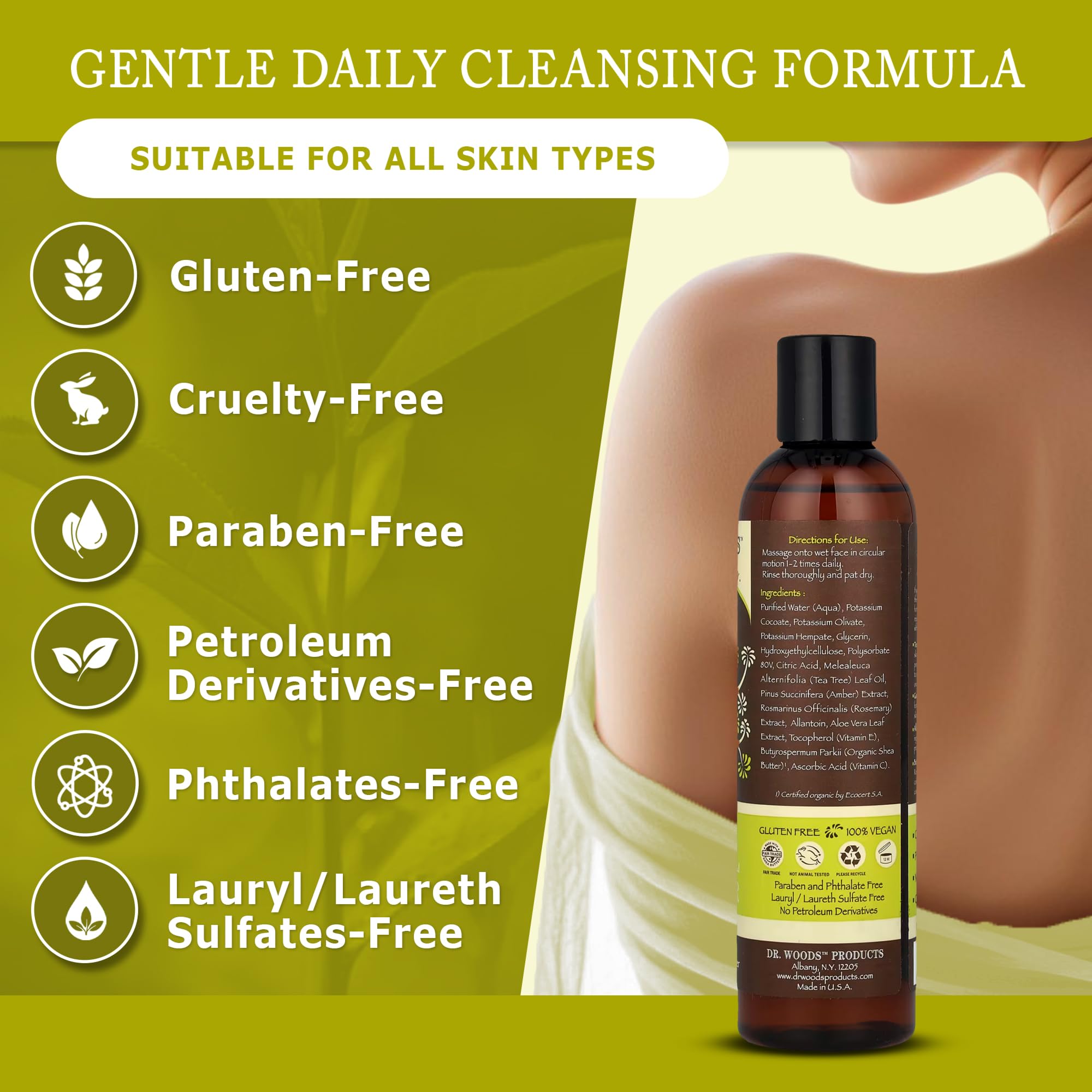 Amazon.com: Dr. Woods Tea Tree Liquid Facial Cleanser - Made with